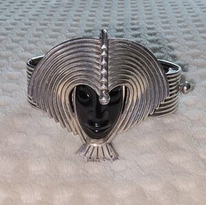 Vintage Taxco Black Onyx & Sterling Silver Bracelet